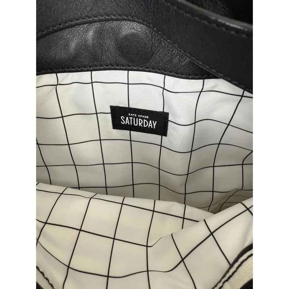 Kate Spade Black and White Striped Crossbody Saturday Bag